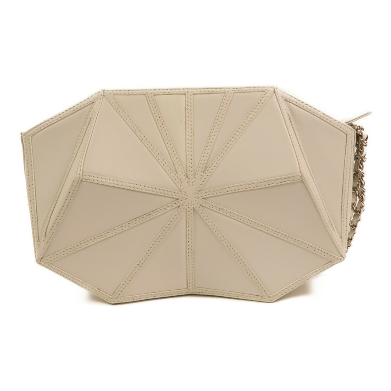 CHANEL 牛皮皮革Clutch Bag銀扣手拿包-1