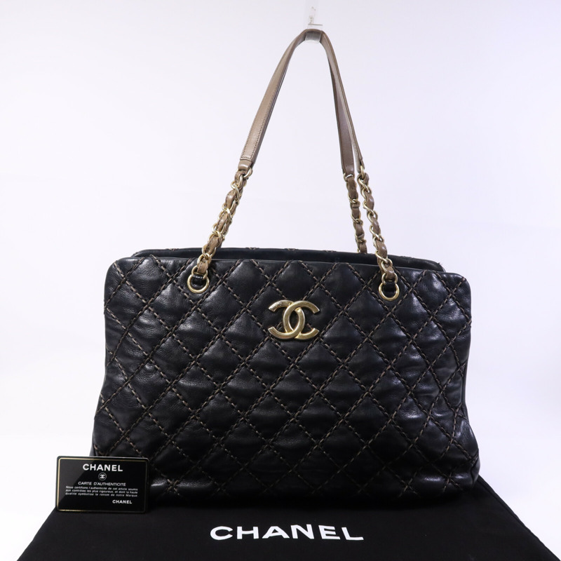 CHANEL 牛皮皮革Chain Shoulder Bag金扣鏈帶肩背袋-9