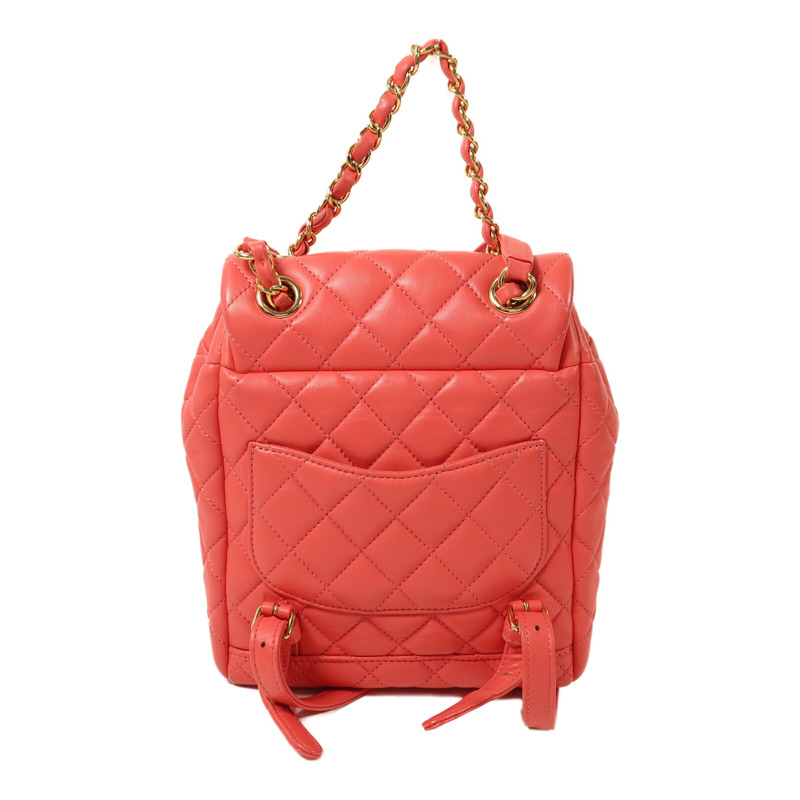CHANEL 羊皮皮革Backpack金扣鏈帶背包-1