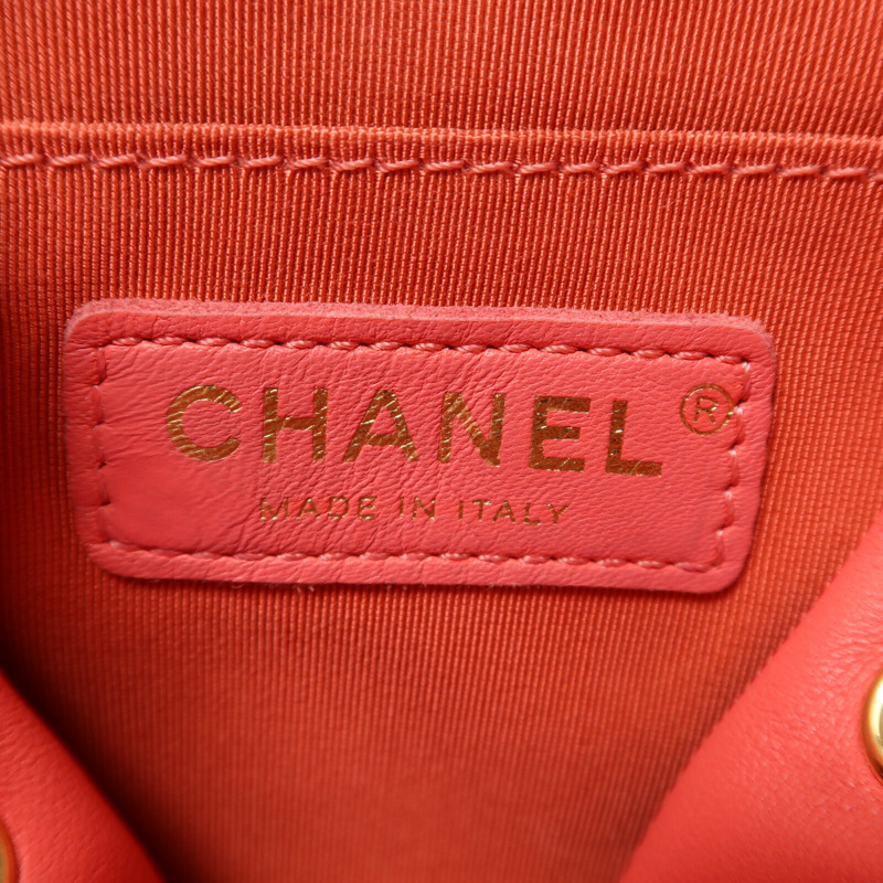 CHANEL 羊皮皮革Backpack金扣鏈帶背包-5