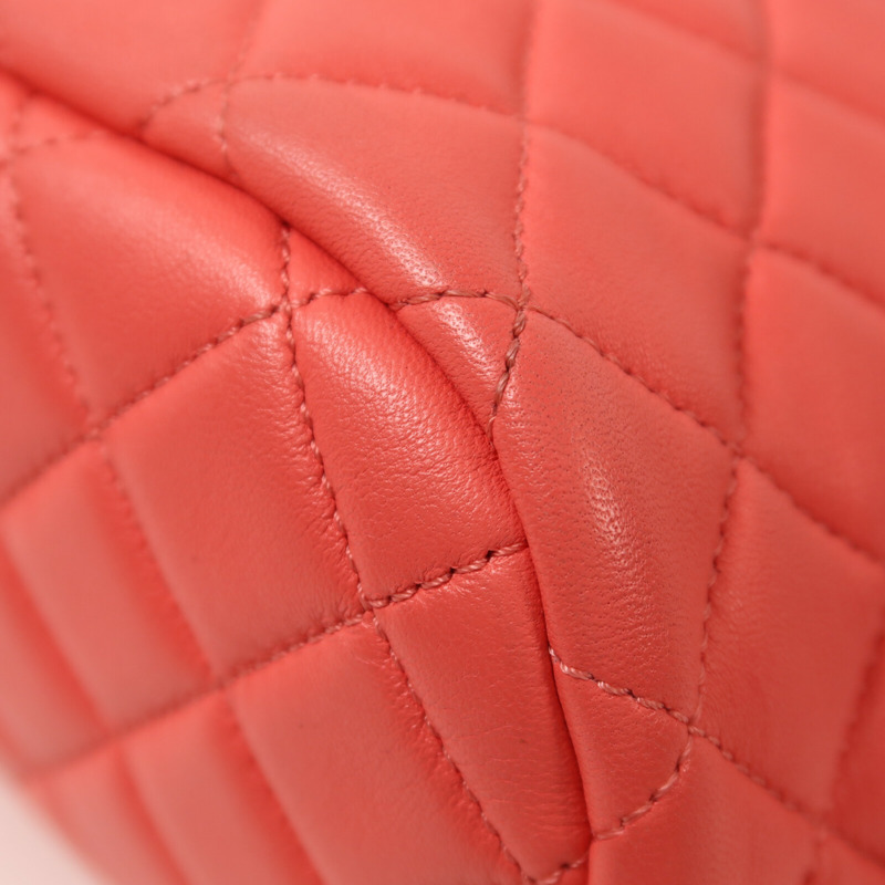 CHANEL 羊皮皮革Backpack金扣鏈帶背包-11