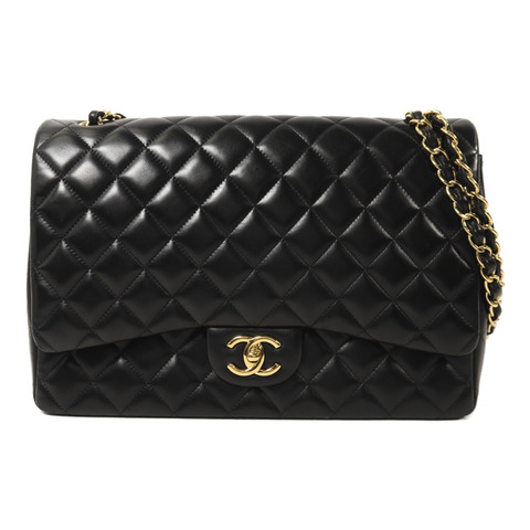 CHANEL 羊皮皮革Maxi Classic金扣鏈帶肩背袋