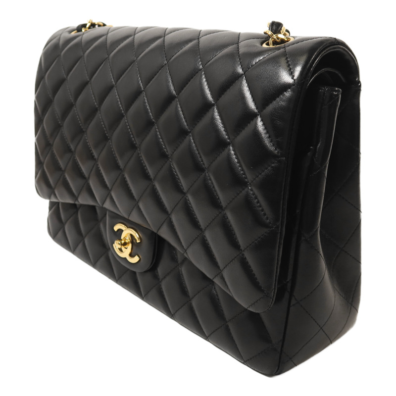 CHANEL 羊皮皮革Maxi Classic金扣鏈帶肩背袋-2