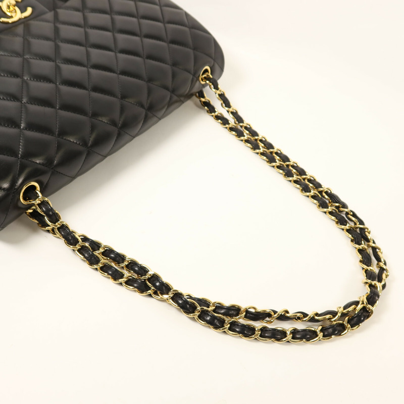 CHANEL 羊皮皮革Maxi Classic金扣鏈帶肩背袋-7