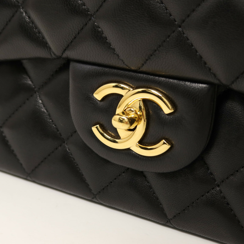 CHANEL 羊皮皮革Maxi Classic金扣鏈帶肩背袋-10