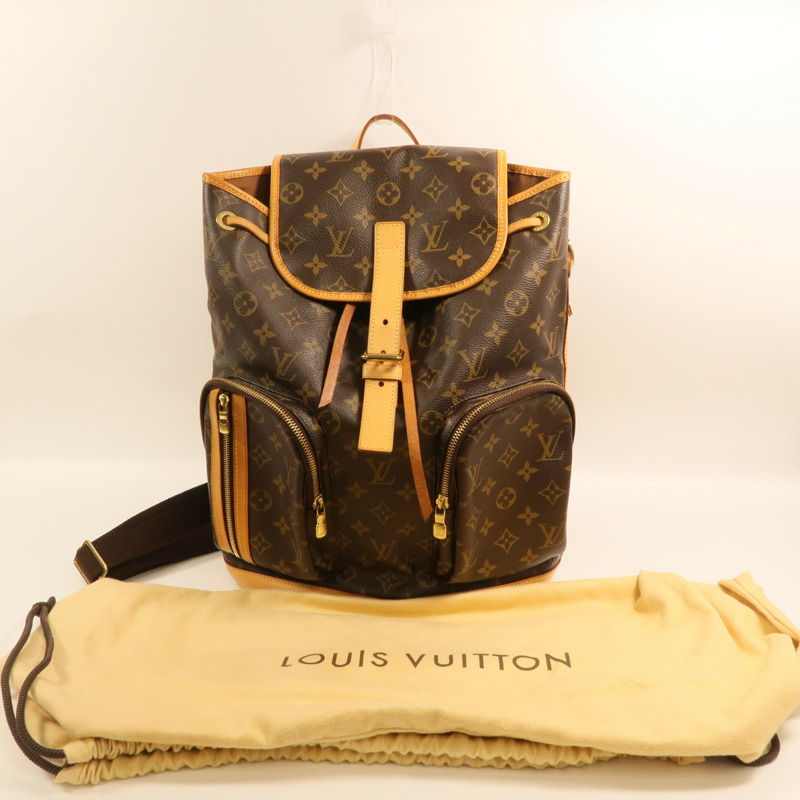LOUIS VUITTON Monogram Sac A Dos Bosphore金扣背包棕色-10