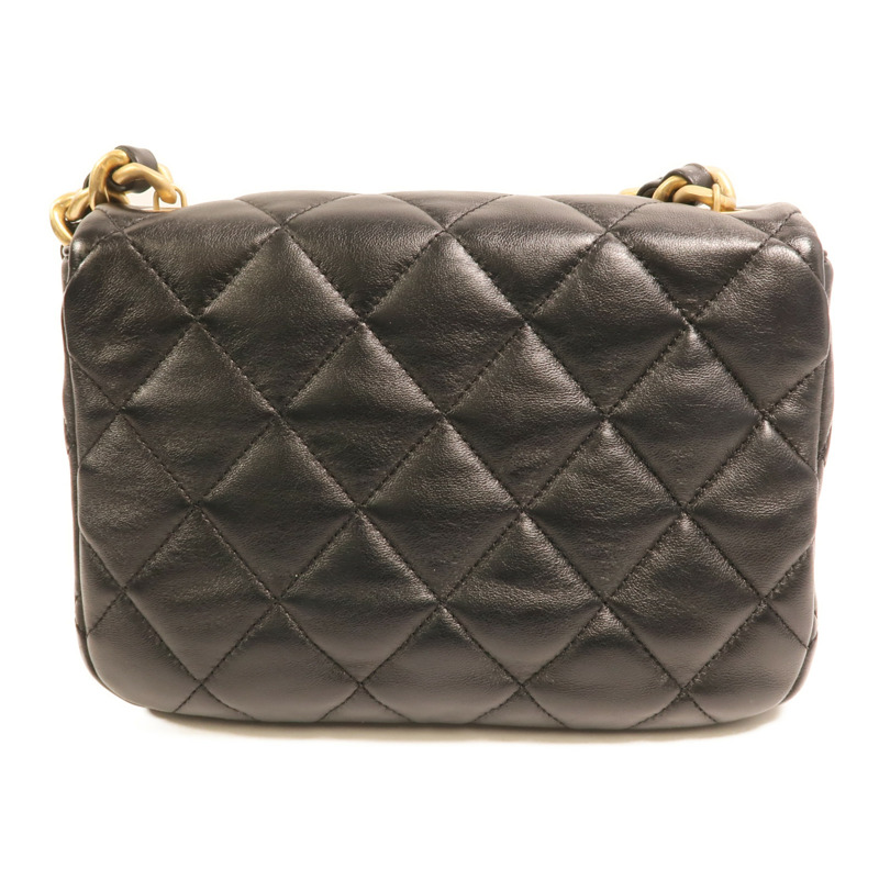 CHANEL 羊皮皮革Flap Bag金扣鏈帶肩背袋-1