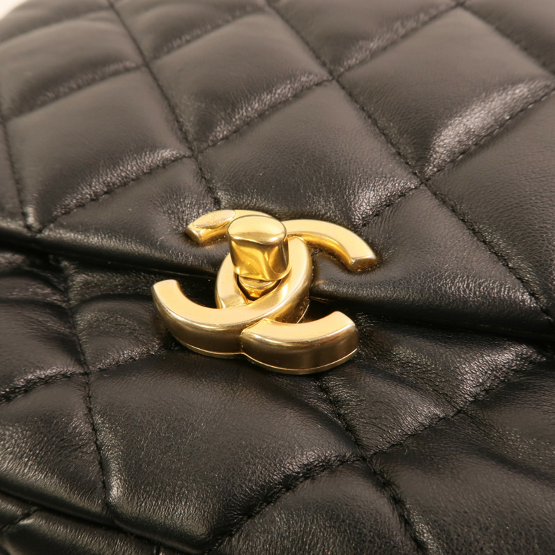 CHANEL 羊皮皮革Flap Bag金扣鏈帶肩背袋-8