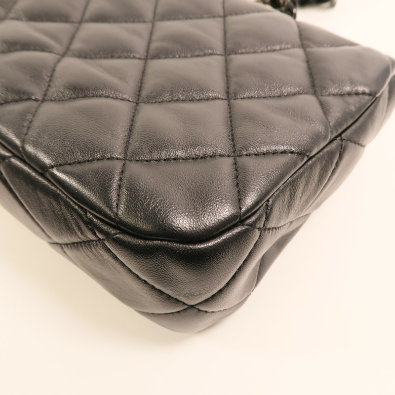 CHANEL 羊皮皮革Flap Bag金扣鏈帶肩背袋-12