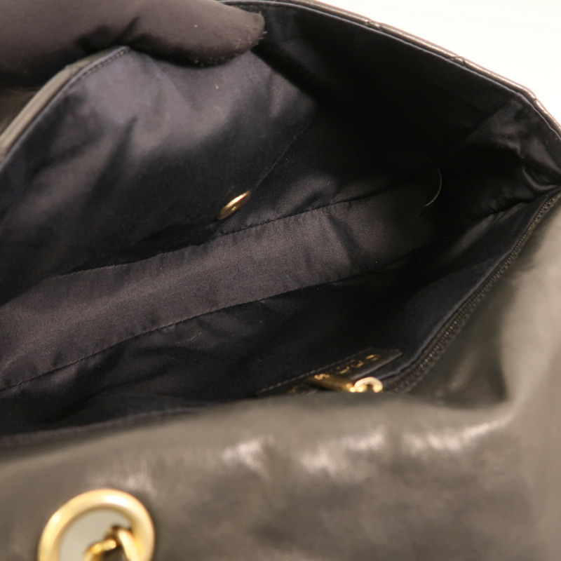 CHANEL 羊皮皮革Chain Shoulder金扣鏈帶肩背袋-4