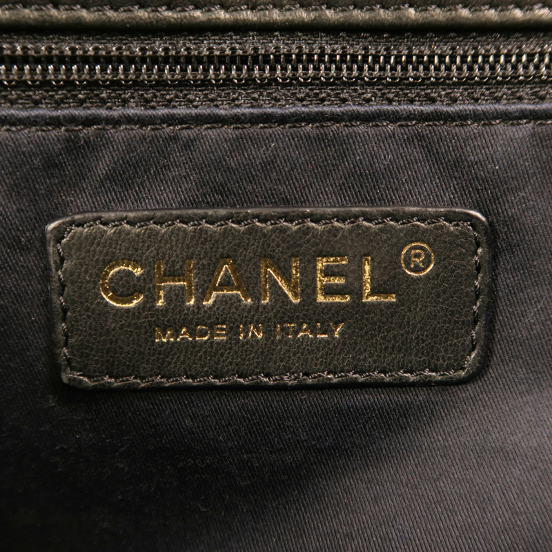 CHANEL 羊皮皮革Chain Shoulder金扣鏈帶肩背袋-5