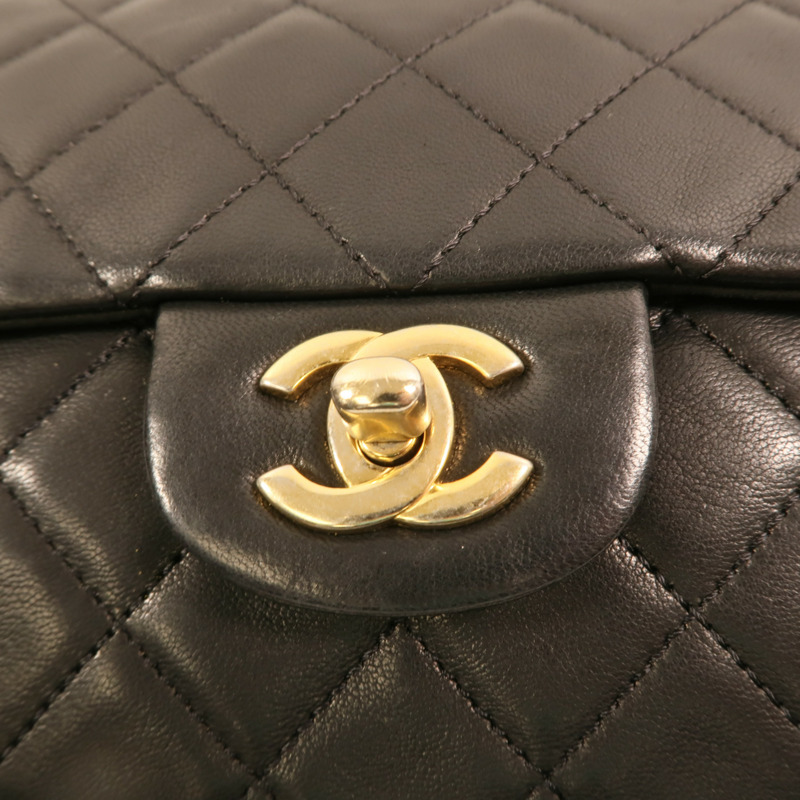 CHANEL 羊皮皮革Chain Shoulder金扣鏈帶肩背袋-7