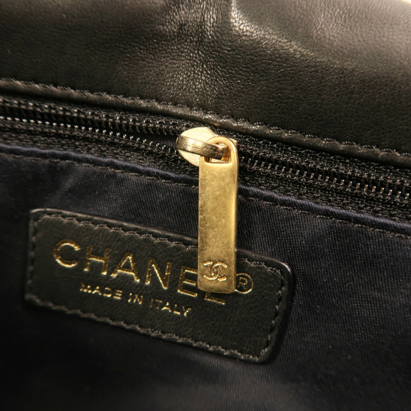 CHANEL 羊皮皮革Chain Shoulder金扣鏈帶肩背袋-8