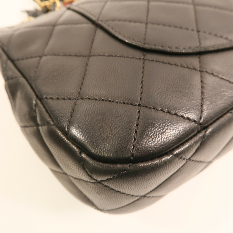 CHANEL 羊皮皮革Chain Shoulder金扣鏈帶肩背袋-15