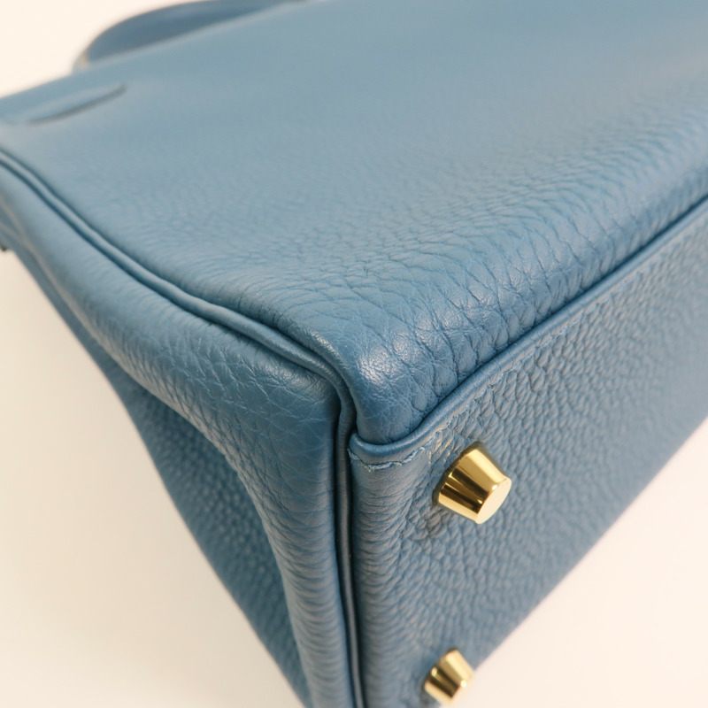 HERMES Togo皮革Kelly 32金扣手挽肩背兩用袋Cobalt-13