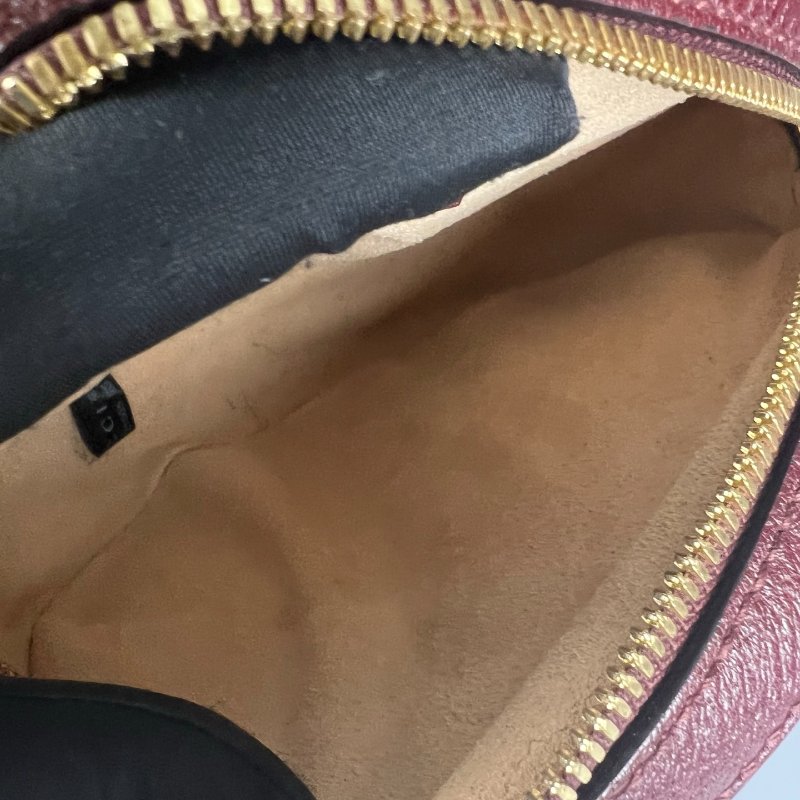 GUCCI 550618 酒紅皮革圓餅包-5