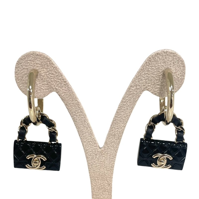 CHANEL 香奈兒 CF造型耳環 合金 金色-0