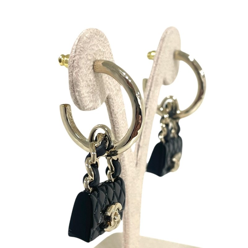 CHANEL 香奈兒 CF造型耳環 合金 金色-2