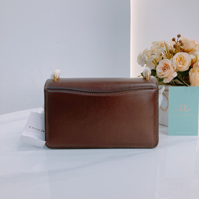 MS0662 Coach 蔻馳C扣肩帶包包 Bandit 18cm Crossbody Calfskin Burgundy-1