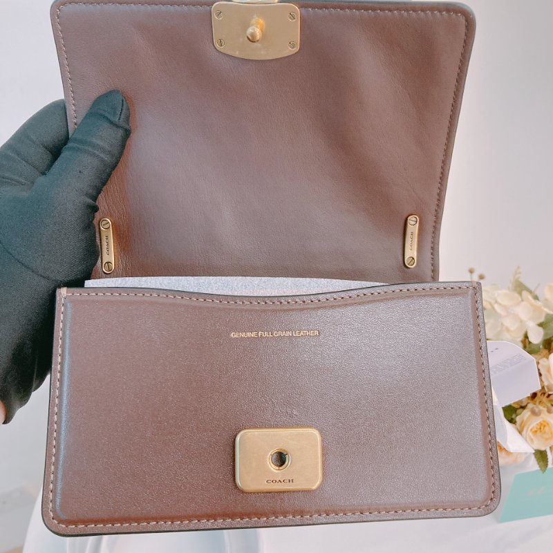 MS0662 Coach 蔻馳C扣肩帶包包 Bandit 18cm Crossbody Calfskin Burgundy-8