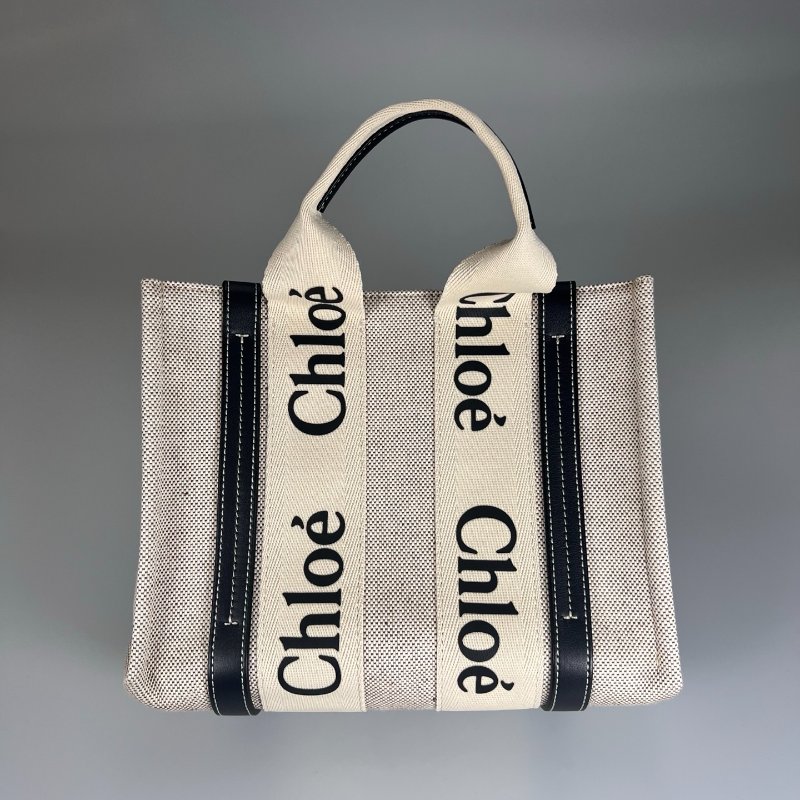 CHLOE 04217565 WOODY 深藍手提包 小號 舊款-1