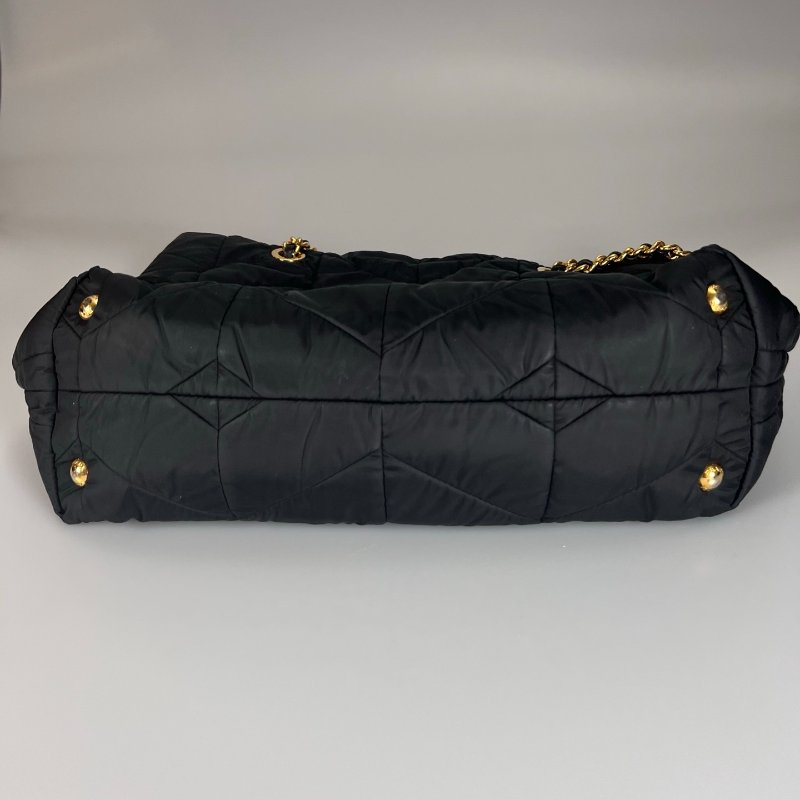 PRADA BR4383 黑金尼龍鍊條托特包-4