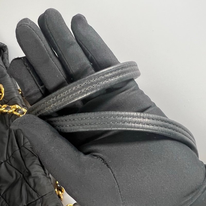 PRADA BR4383 黑金尼龍鍊條托特包-6