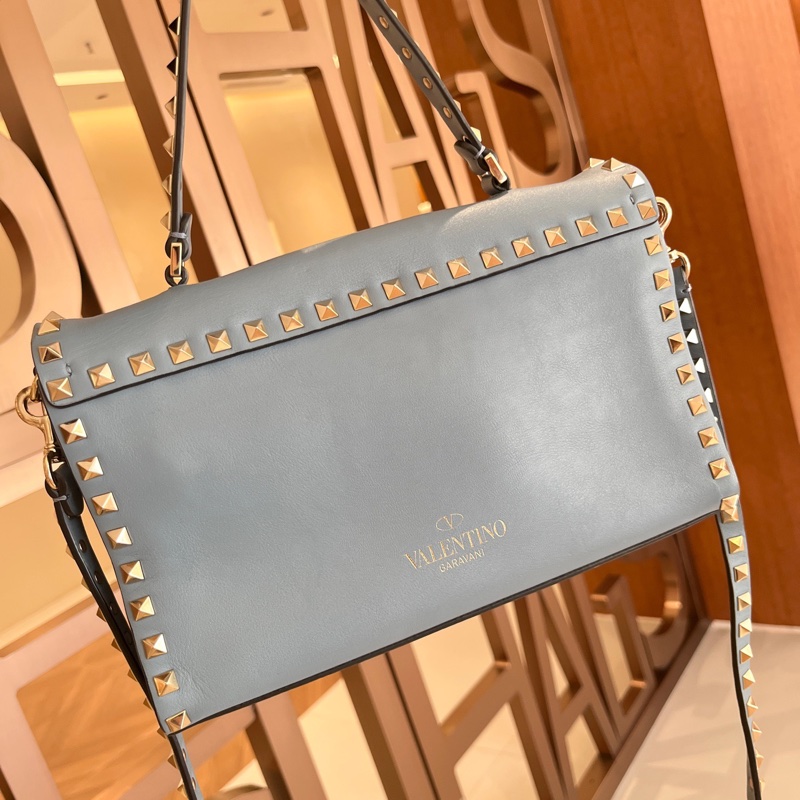 Valentino華倫天奴霧霾藍鉚釘郵差包-1
