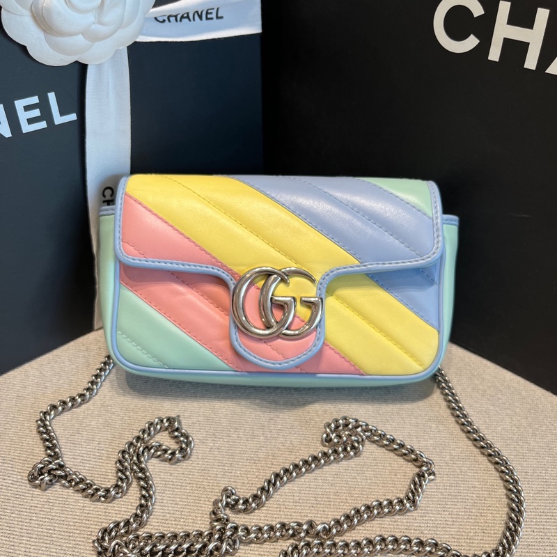 GUCCI古馳 Marmont馬卡龍色馬蒙迷你mini-0