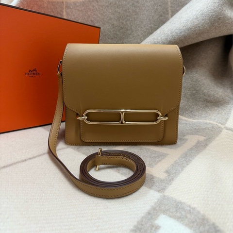 愛馬仕 Hermes Mini Roulis 餅乾色  金釦