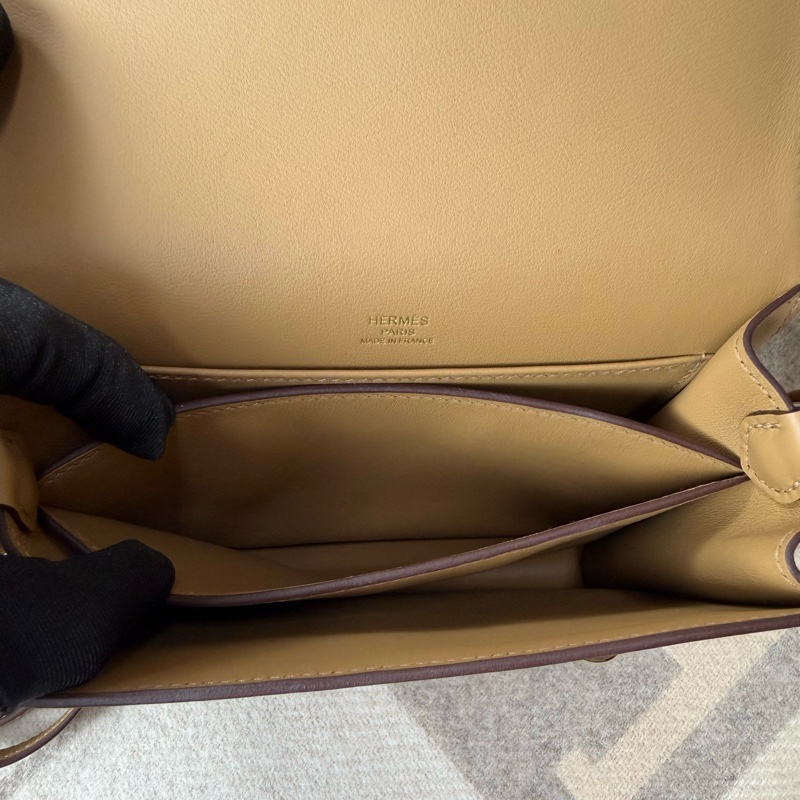 愛馬仕 Hermes Mini Roulis 餅乾色 金釦-11