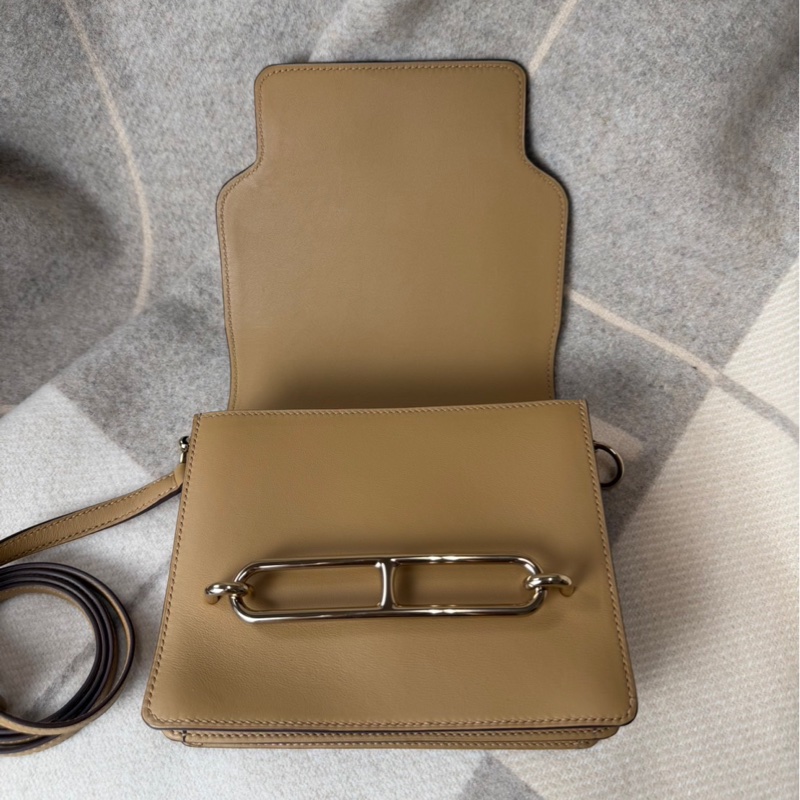 愛馬仕 Hermes Mini Roulis 餅乾色 金釦-12