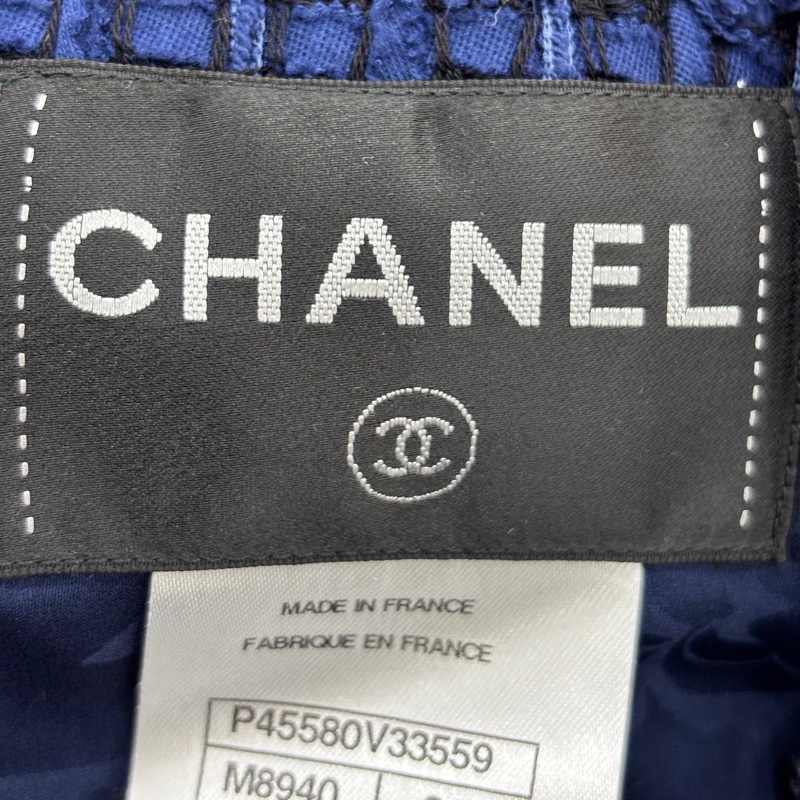 Chanel香奈兒 13P藏青色圓領粗花呢編織小流蘇外套 劉詩詩同款 34碼-2