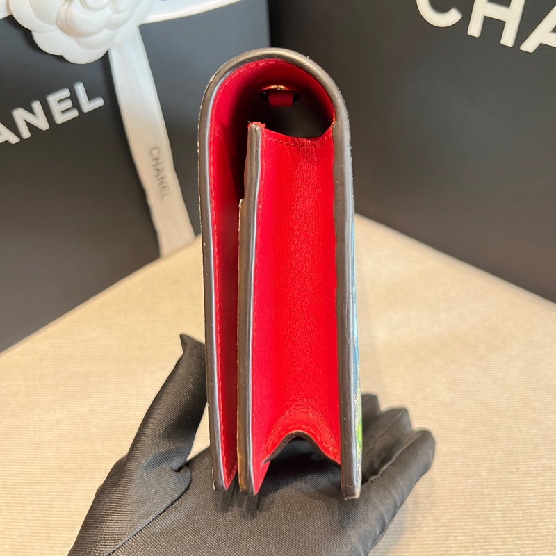 Gucci古馳藍色天竺葵WOC鏈條包-3