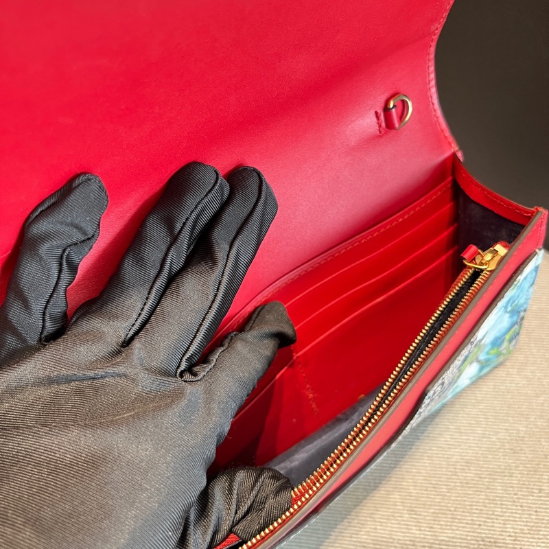 Gucci古馳藍色天竺葵WOC鏈條包-4