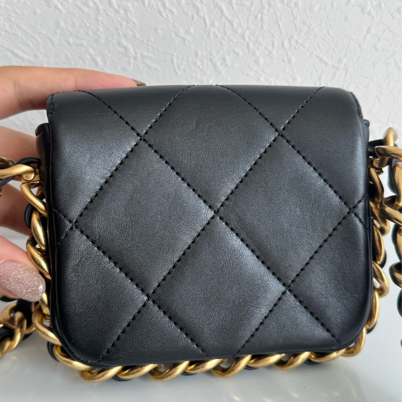 chanel AS8231黑色迷你掀蓋金鍊斜背鏈包 超可愛❤️🔥❤️🔥-6