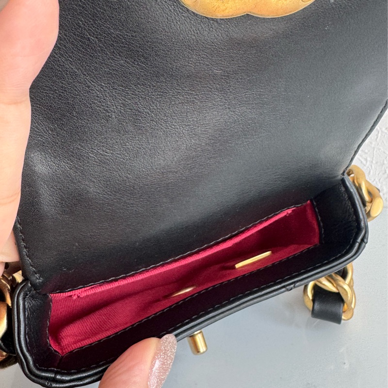 chanel AS8231黑色迷你掀蓋金鍊斜背鏈包 超可愛❤️🔥❤️🔥-21