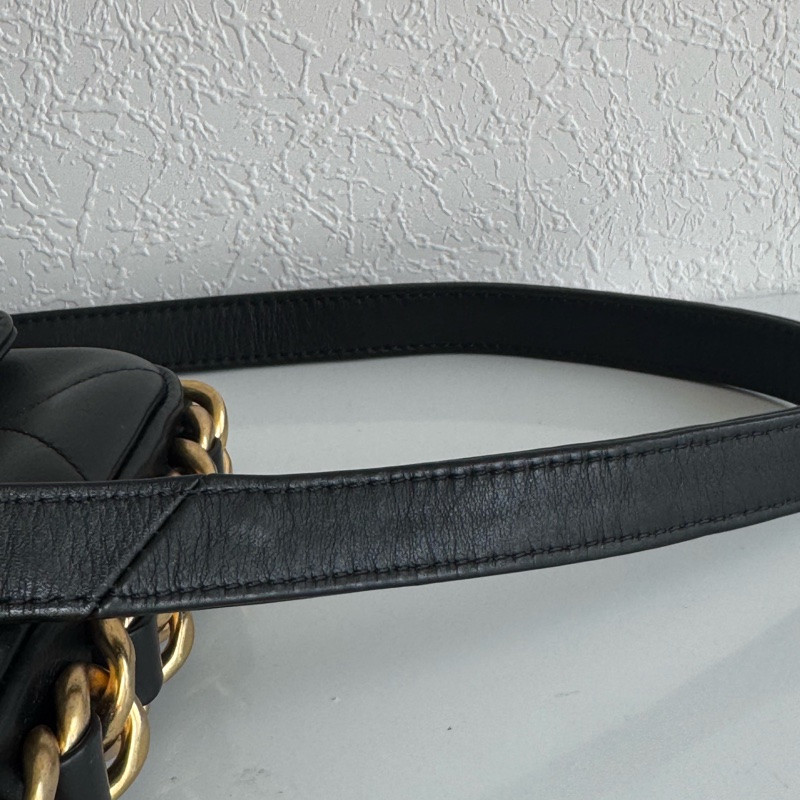 chanel AS8231黑色迷你掀蓋金鍊斜背鏈包 超可愛❤️🔥❤️🔥-30