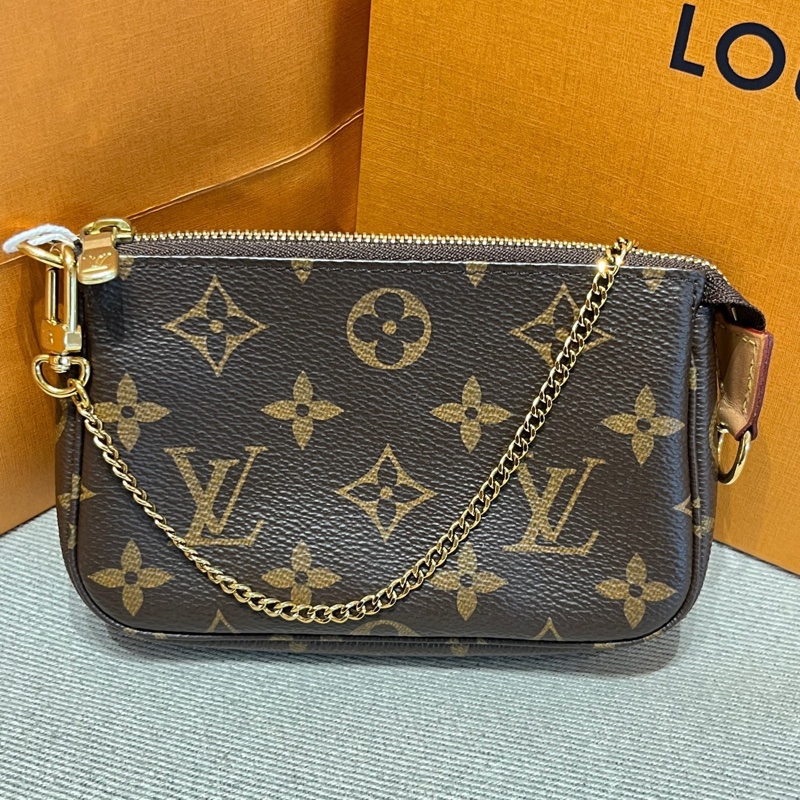 LV 老花小麻將mini鏈條包-1