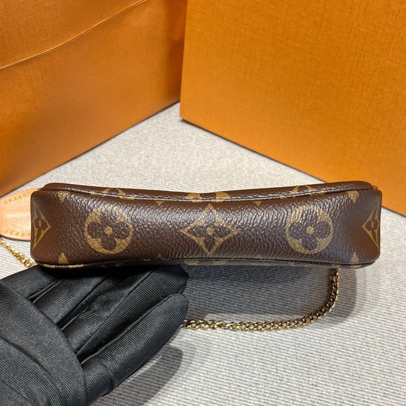 LV 老花小麻將mini鏈條包-5