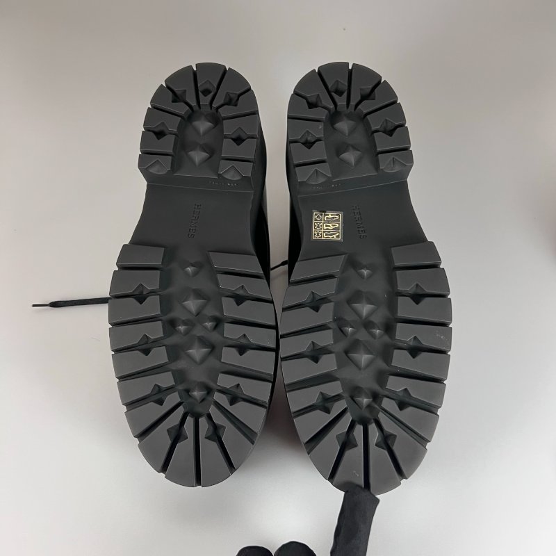 全新品 HERMES BR232057Z 黑厚底鞋#38.5-1