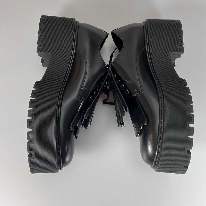 全新品 HERMES BR232057Z 黑厚底鞋#38.5-2