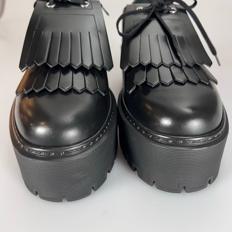 全新品 HERMES BR232057Z 黑厚底鞋#38.5-5