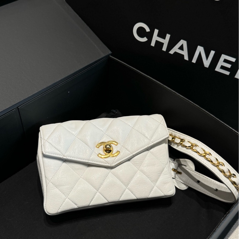 Chanel香奈兒白金羊皮腰包-0