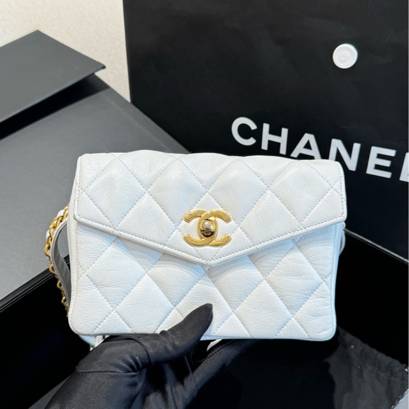 Chanel香奈兒白金羊皮腰包-1