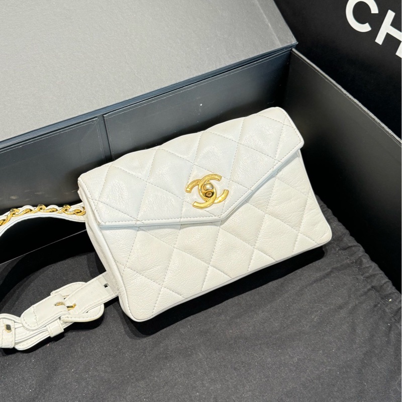 Chanel香奈兒白金羊皮腰包-2