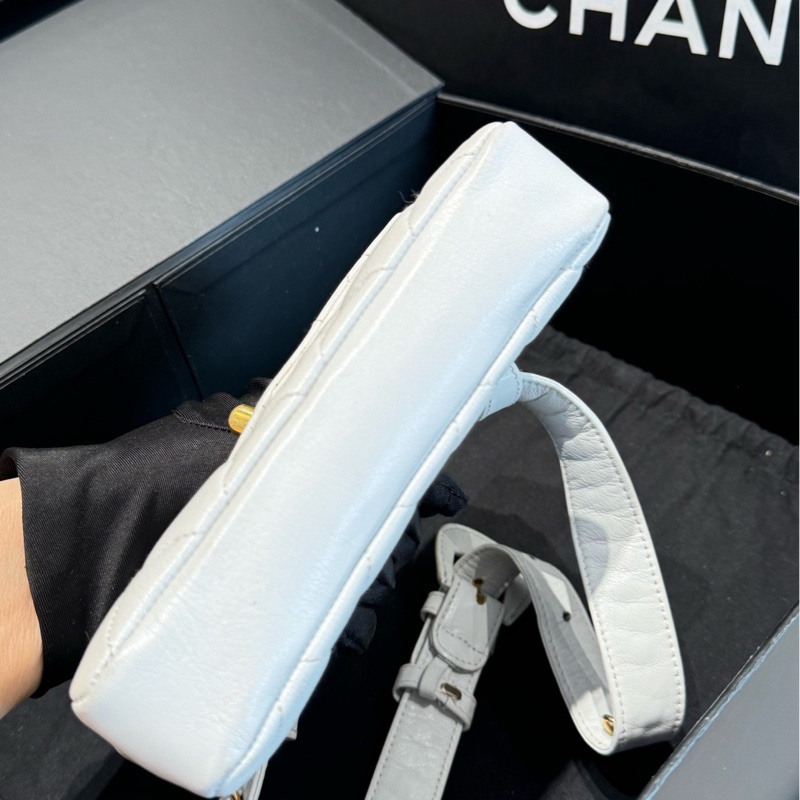 Chanel香奈兒白金羊皮腰包-6