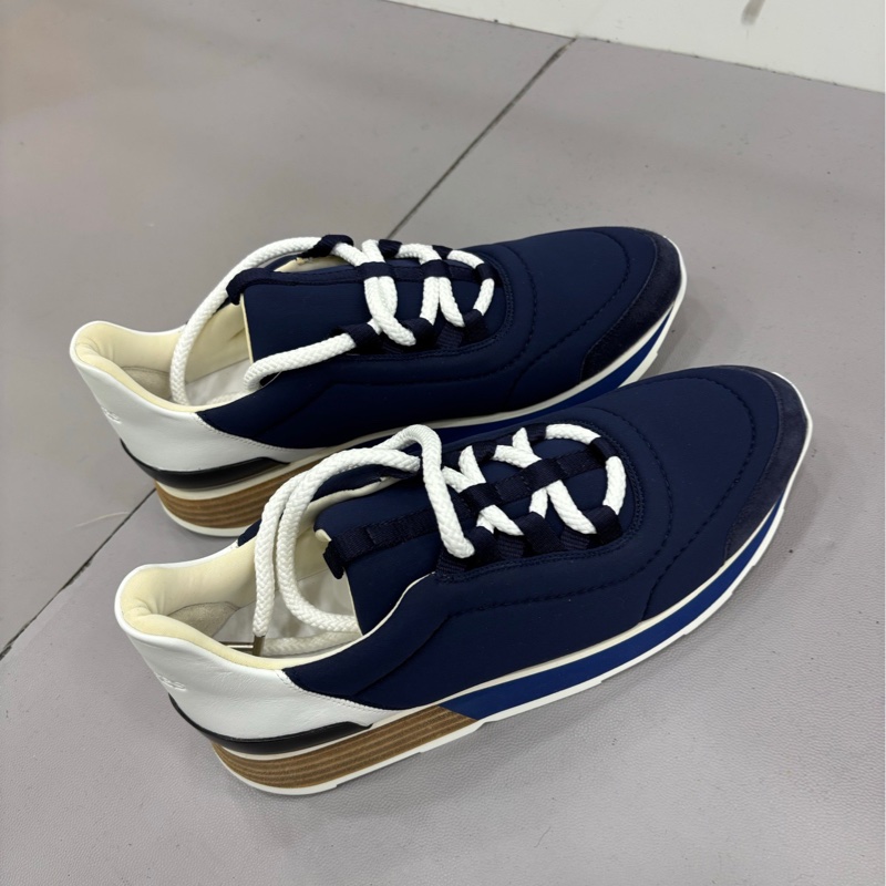 Hermes 愛馬仕 深藍拼接撞色休閒運動鞋 38.5碼-1