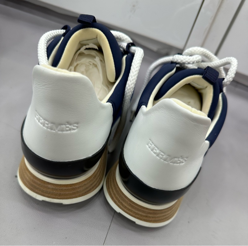 Hermes 愛馬仕 深藍拼接撞色休閒運動鞋 38.5碼-4