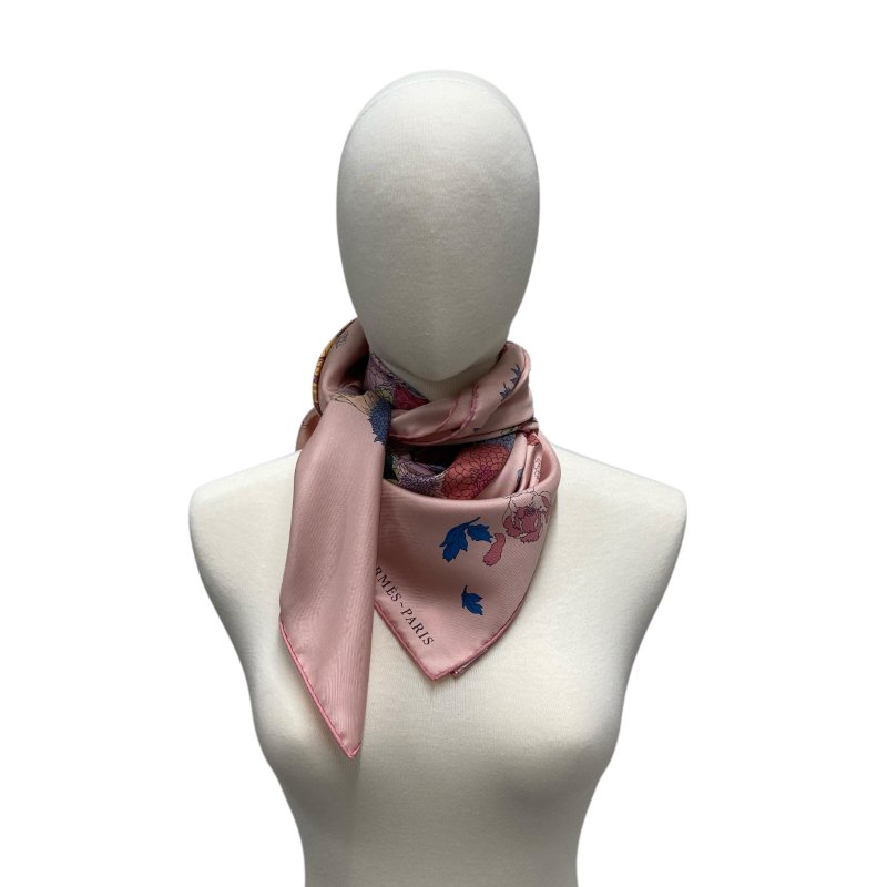 HERMES 絲巾 絲綢 粉色-0
